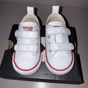 Converse White Leather Easy On Toddler